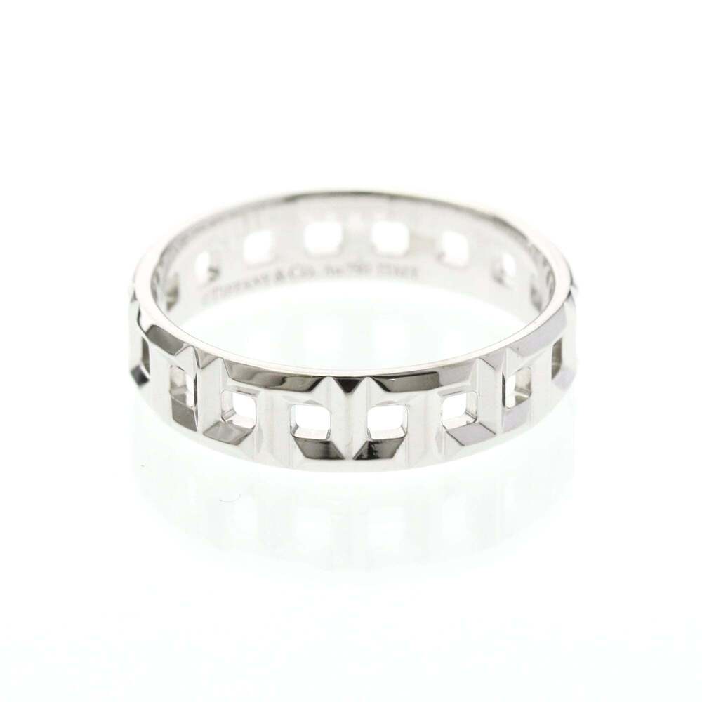 Tiffany T True Wide Ring White Gold (18K) Fashion No Stone Band Ring Silver